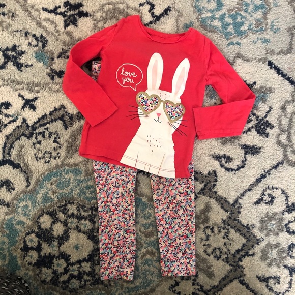 Carters Spring Easter Long-Sleeve Outfit w/ Bunny - Picture 1 of 5